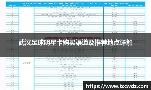 武汉足球明星卡购买渠道及推荐地点详解